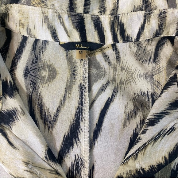 Milano Top Animal Print Sleeveless Women Top M Button Down - Picture 9 of 9